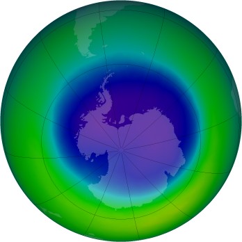 September 2007 monthly mean Antarctic ozone
